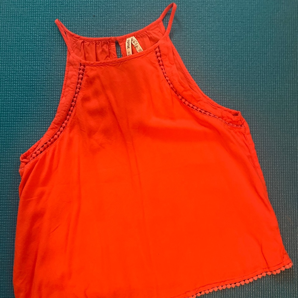 Orange cropped tank